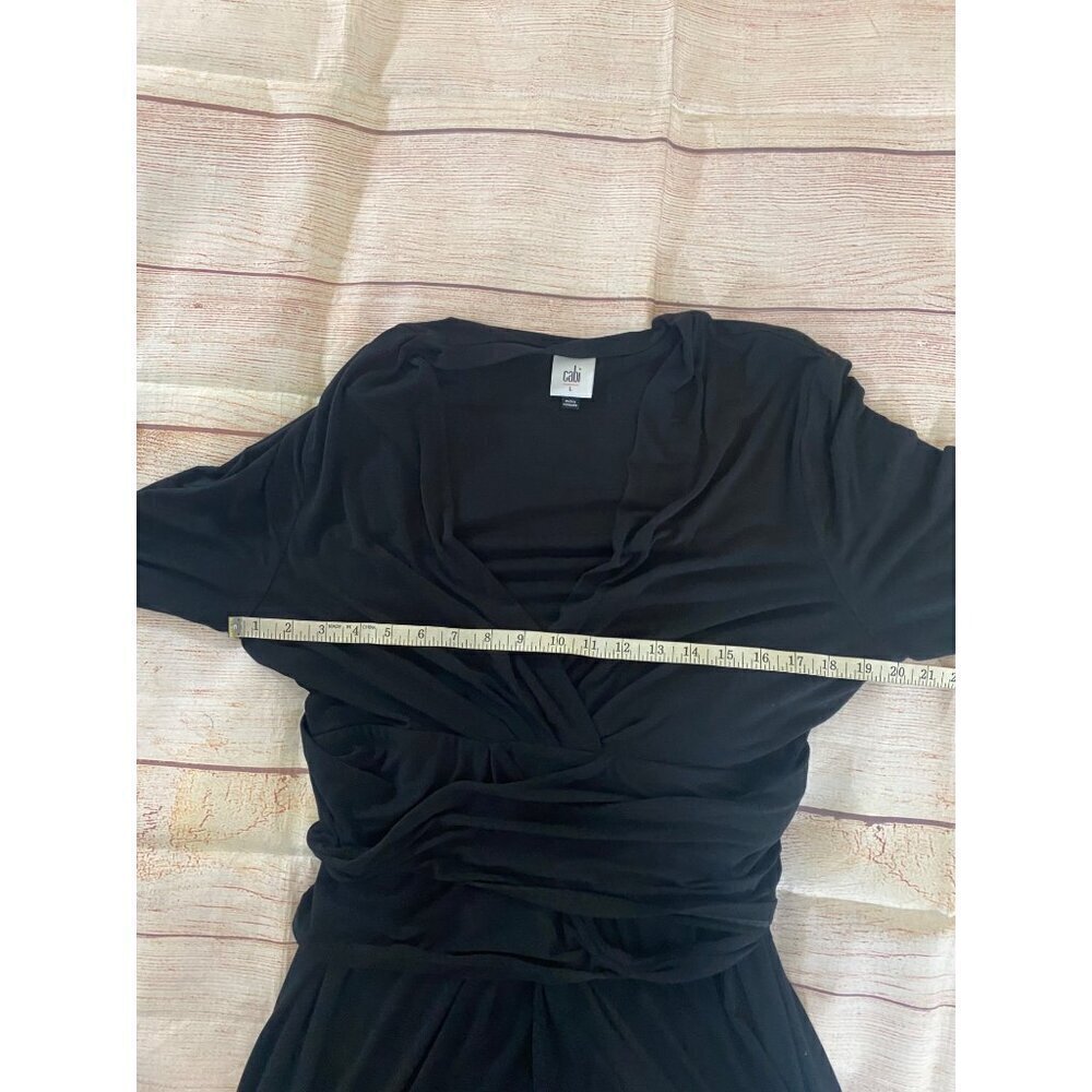 Cabi Women's Black Wrap Long Sleeve Dishi Dress - Medium - Picture 12 of 15